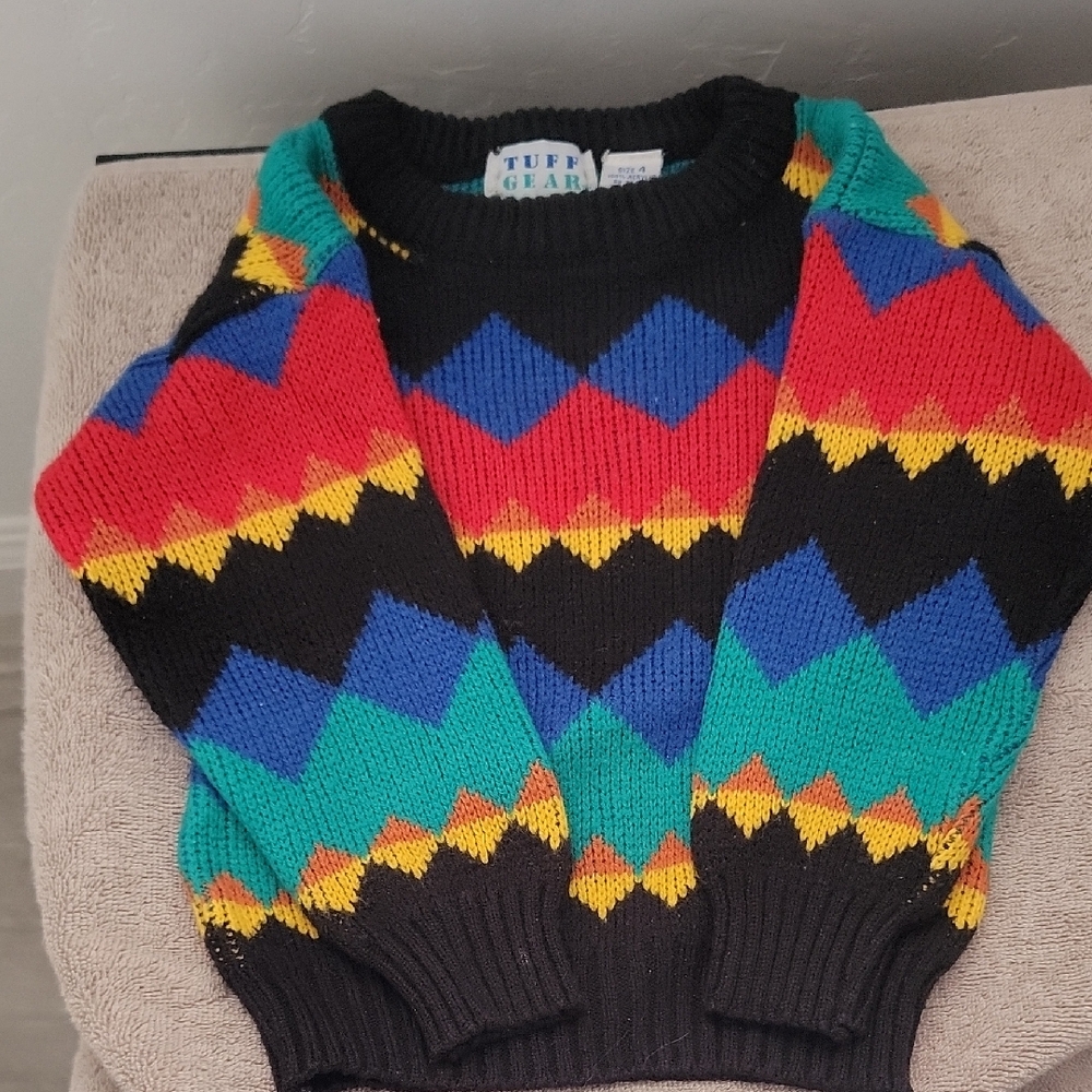 Tuff Gear Colorful Geometric Sweater